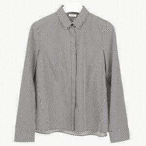 Akris Punto White & Black Polka-Dot Cotton Buttoned Shirt